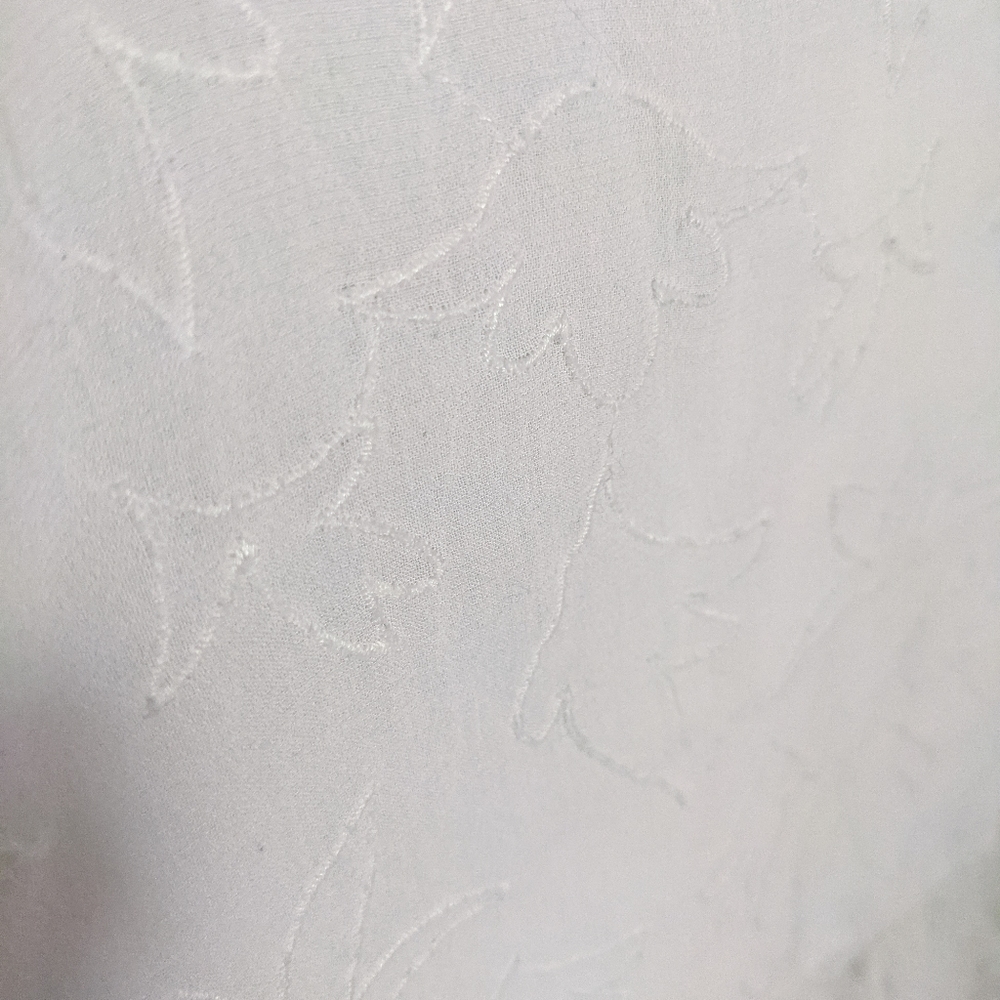 LOFT Racerback White Embriodered Top (M) - Picture 3 of 8